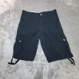 Southpole Mens Black Ripstop Cargo Shorts Size 32 Y2K Streetwear Tactical Baggy